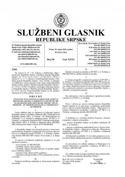Službeni glasnik 090/2026