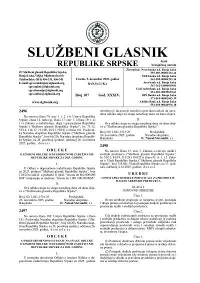 Službeni glasnik 107/2025