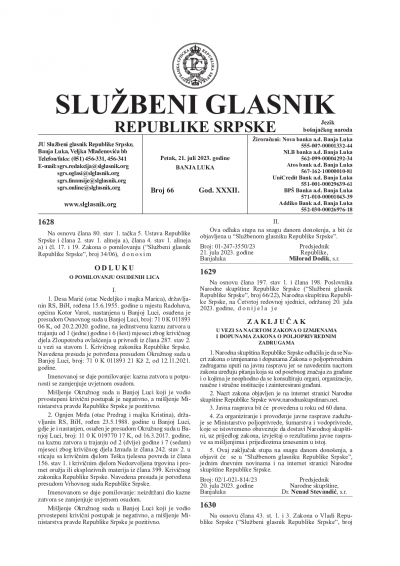 Službeni glasnik 066/2023