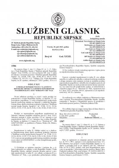 Službeni glasnik 064/2023