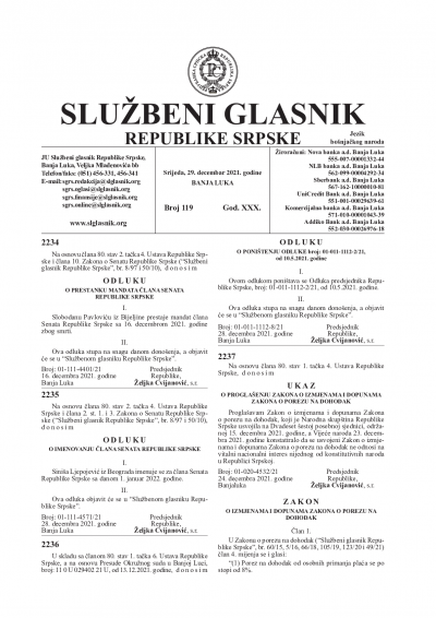 Službeni glasnik 119/2021