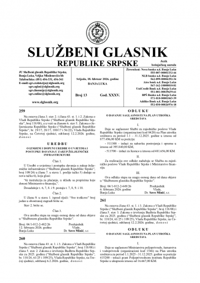 Službeni glasnik 013/2026
