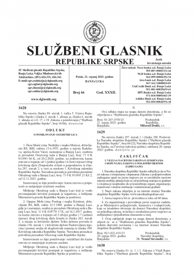 Službeni glasnik 066/2023
